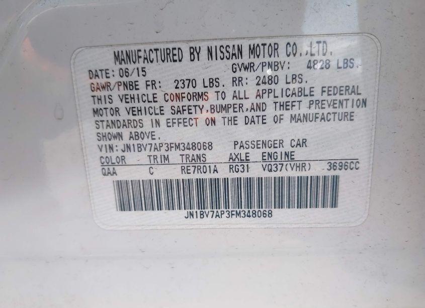 Photo 9 of 2015 Infiniti Q50 PREMIUM (VIN JN1BV7AP3FM348068)