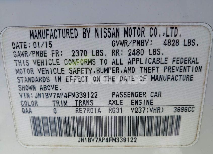 Photo 9 of 2015 Infiniti Q50 PREMIUM (VIN JN1BV7AP4FM339122)