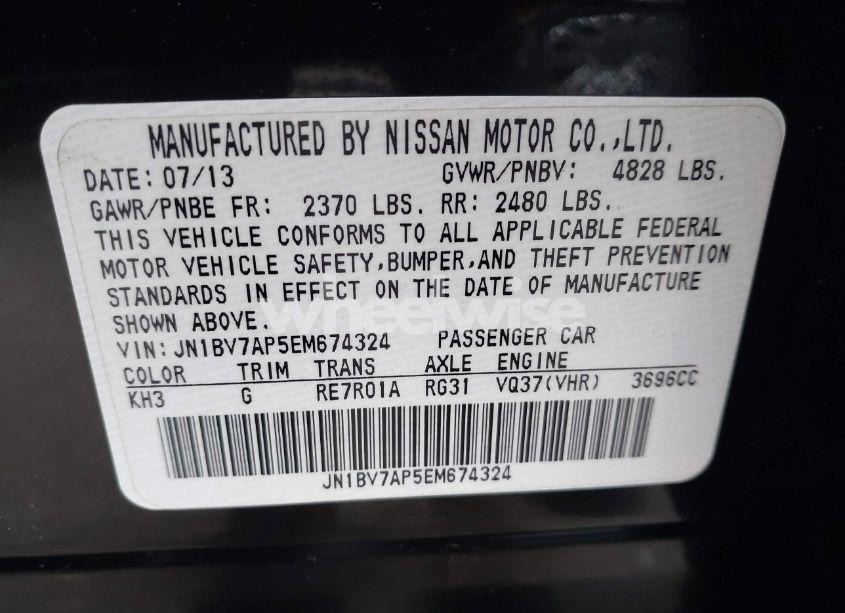 Photo 9 of 2014 Infiniti Q50 PREMIUM (VIN JN1BV7AP5EM674324)