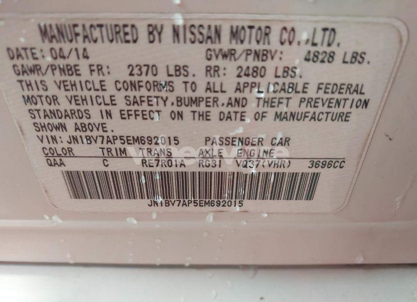 Photo 9 of 2014 Infiniti Q50 PREMIUM (VIN JN1BV7AP5EM692015)