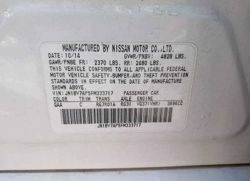 Photo 9 of 2015 Infiniti Q50 PREMIUM (VIN JN1BV7AP5FM333717)