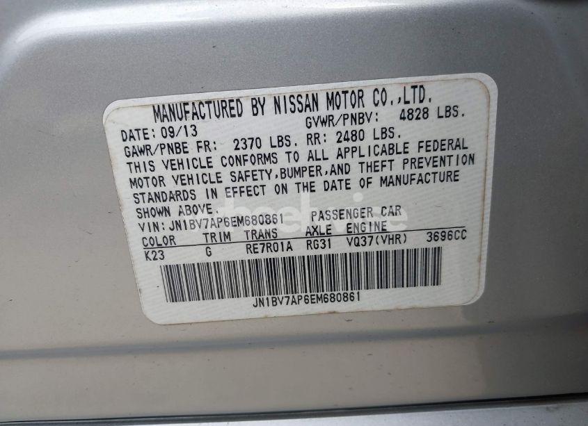 Photo 9 of 2014 Infiniti Q50 PREMIUM (VIN JN1BV7AP6EM680861)