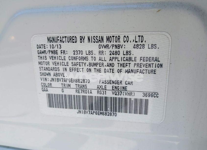 Photo 9 of 2014 Infiniti Q50 PREMIUM (VIN JN1BV7AP6EM682870)