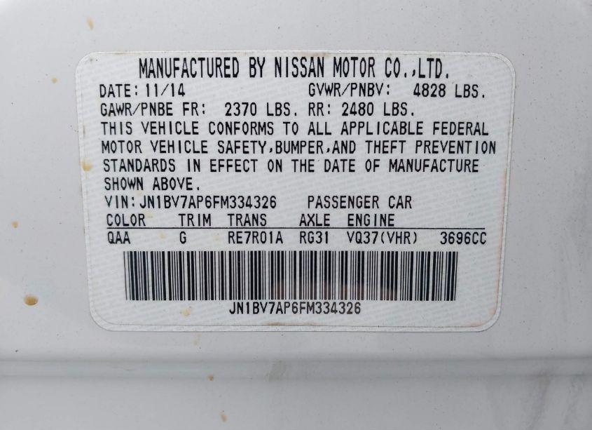 Photo 9 of 2015 Infiniti Q50 (VIN JN1BV7AP6FM334326)