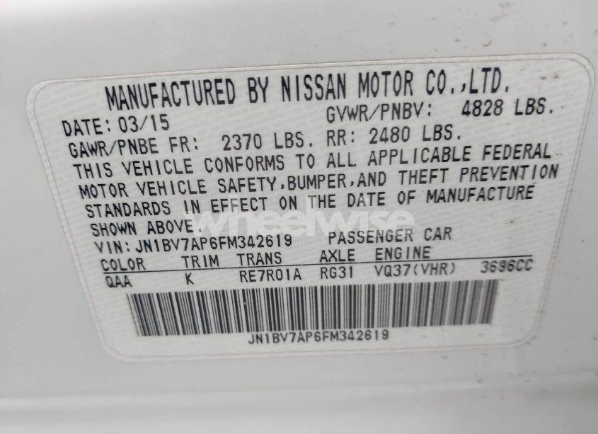 Photo 9 of 2015 Infiniti Q50 (VIN JN1BV7AP6FM342619)