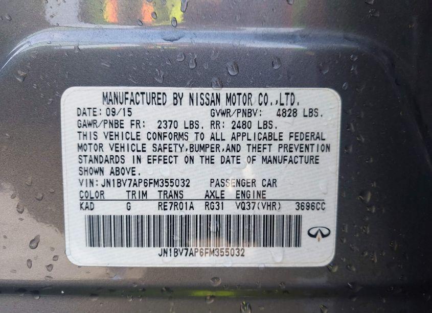 Photo 9 of 2015 Infiniti Q50 SPORT (VIN JN1BV7AP6FM355032)