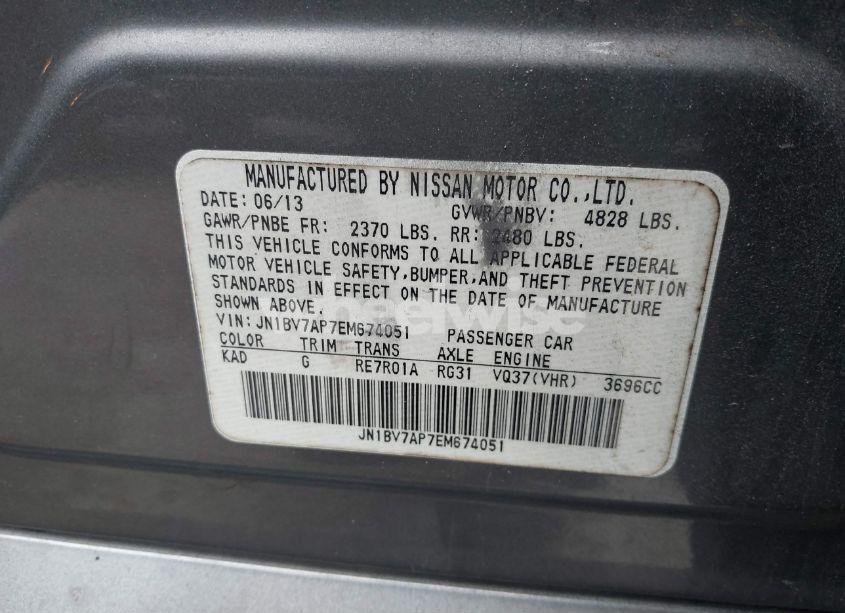 Photo 9 of 2014 Infiniti Q50 PREMIUM (VIN JN1BV7AP7EM674051)