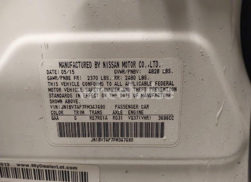 Photo 9 of 2015 Infiniti Q50 PREMIUM (VIN JN1BV7AP7FM347490)