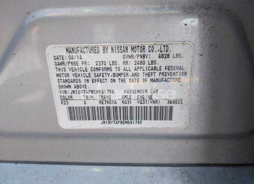 Photo 9 of 2014 Infiniti Q50 PREMIUM (VIN JN1BV7AP8EM691795)