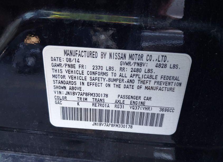 Photo 9 of 2015 Infiniti Q50 PREMIUM (VIN JN1BV7AP8FM330178)