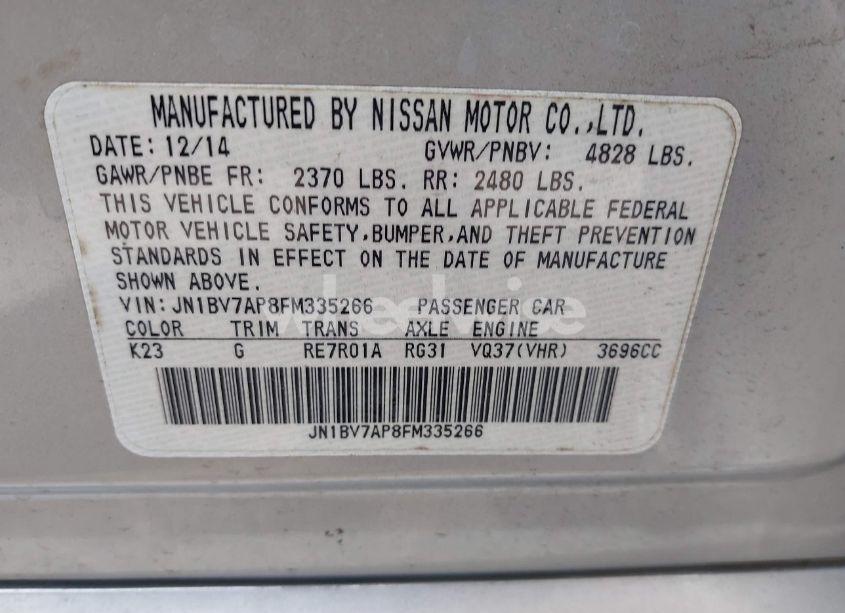 Photo 9 of 2015 Infiniti Q50 SPORT (VIN JN1BV7AP8FM335266)