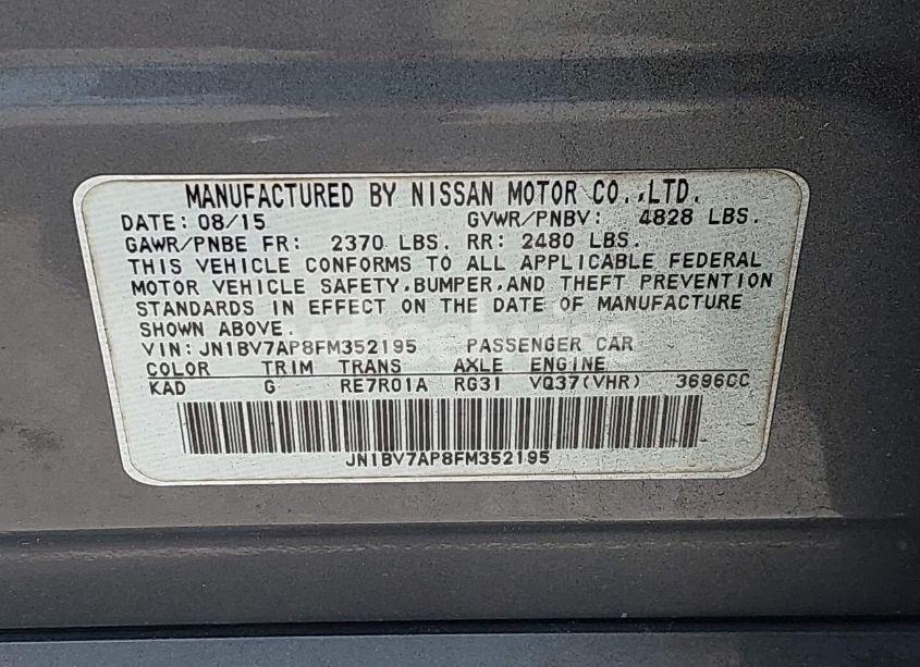 Photo 9 of 2015 Infiniti Q50 SPORT (VIN JN1BV7AP8FM352195)