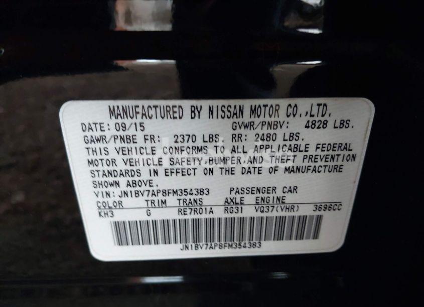 Photo 9 of 2015 Infiniti Q50 (VIN JN1BV7AP8FM354383)