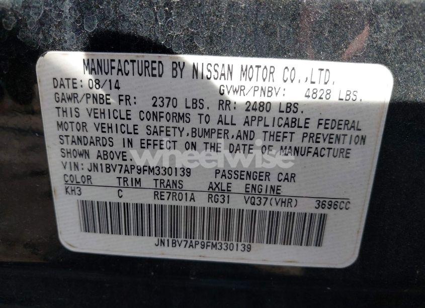 Photo 9 of 2015 Infiniti Q50 PREMIUM (VIN JN1BV7AP9FM330139)