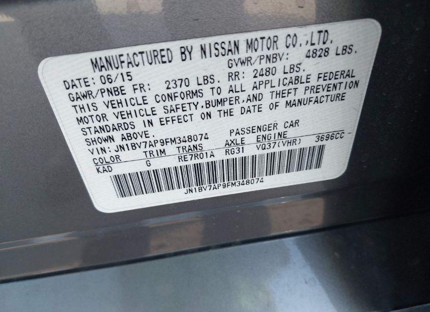 Photo 9 of 2015 Infiniti Q50 (VIN JN1BV7AP9FM348074)