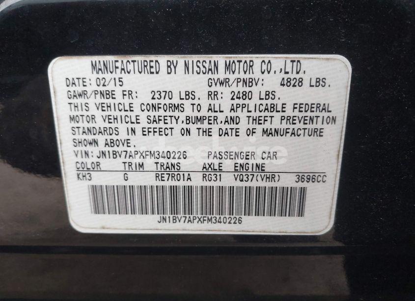 Photo 9 of 2015 Infiniti Q50 PREMIUM (VIN JN1BV7APXFM340226)