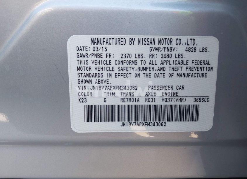 Photo 9 of 2015 Infiniti Q50 PREMIUM (VIN JN1BV7APXFM343062)