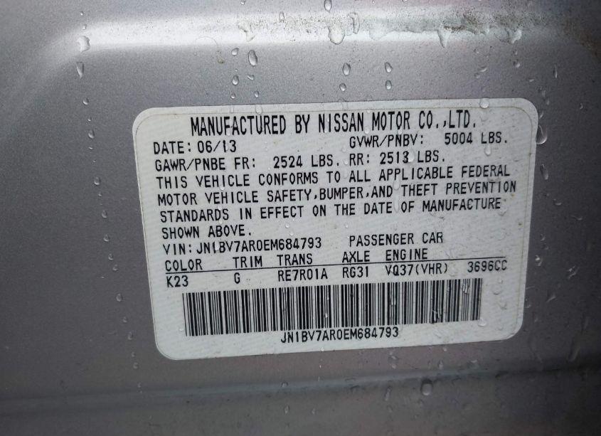 Photo 9 of 2014 Infiniti Q50 PREMIUM (VIN JN1BV7AR0EM684793)