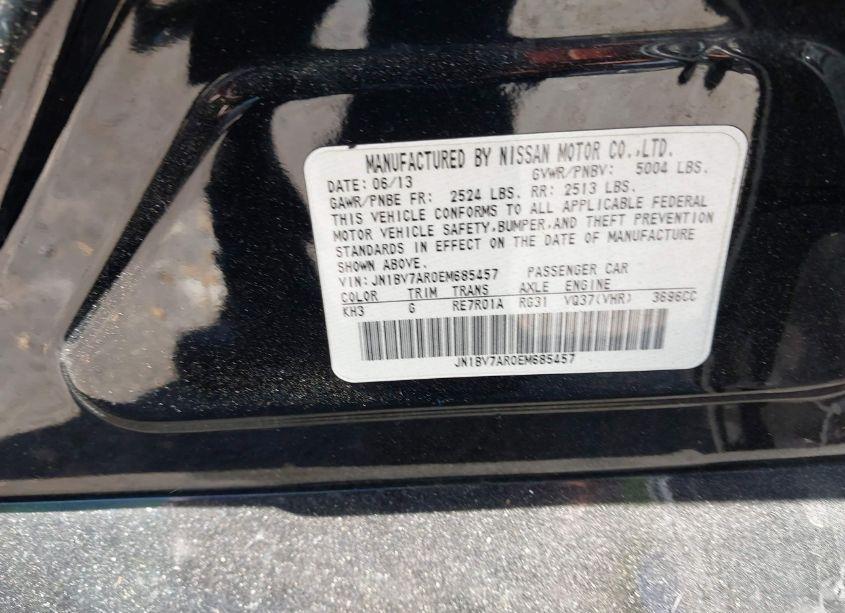 Photo 9 of 2014 Infiniti Q50 PREMIUM (VIN JN1BV7AR0EM685457)