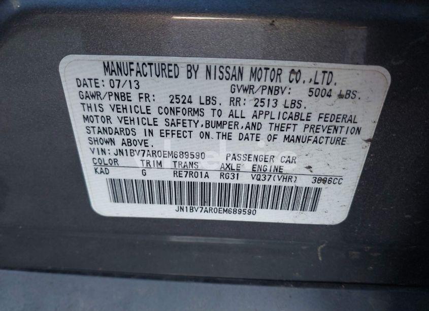 Photo 9 of 2014 Infiniti Q50 SPORT (VIN JN1BV7AR0EM689590)