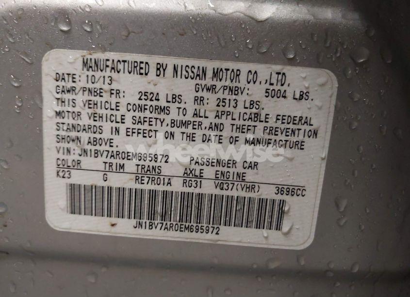 Photo 9 of 2014 Infiniti Q50 SPORT (VIN JN1BV7AR0EM695972)