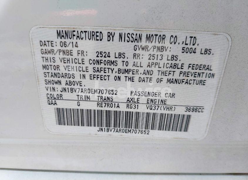 Photo 9 of 2014 Infiniti Q50 PREMIUM/SPORT (VIN JN1BV7AR0EM707652)