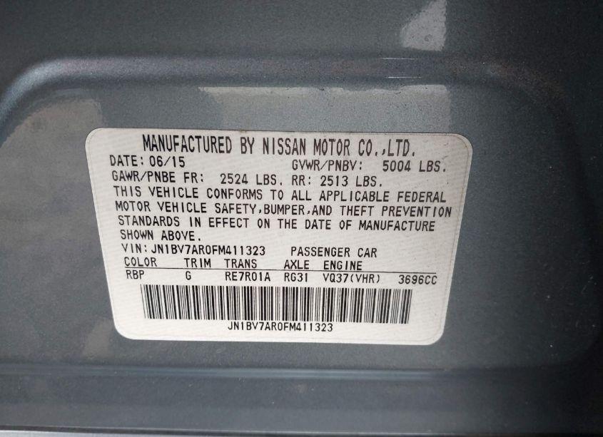 Photo 9 of 2015 Infiniti Q50 (VIN JN1BV7AR0FM411323)