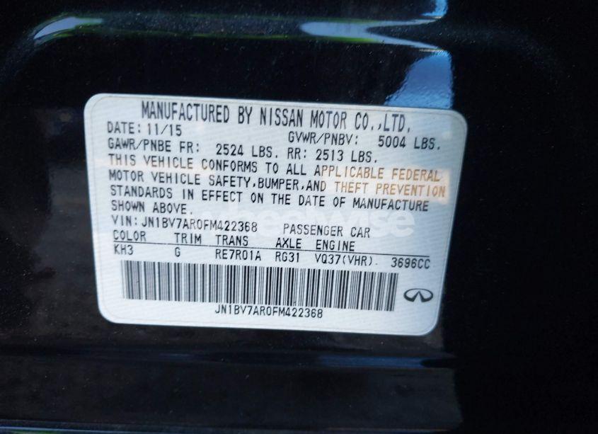 Photo 9 of 2015 Infiniti Q50 PREMIUM (VIN JN1BV7AR0FM422368)