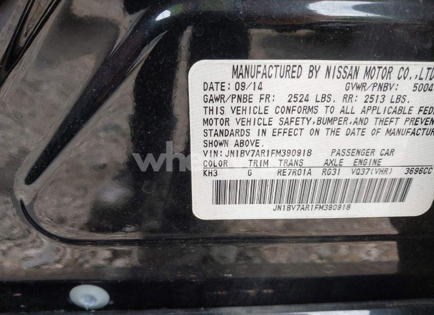 Photo 9 of 2015 Infiniti Q50 PREMIUM (VIN JN1BV7AR1FM390918)