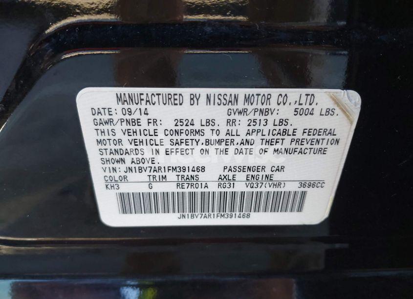 Photo 9 of 2015 Infiniti Q50 PREMIUM (VIN JN1BV7AR1FM391468)