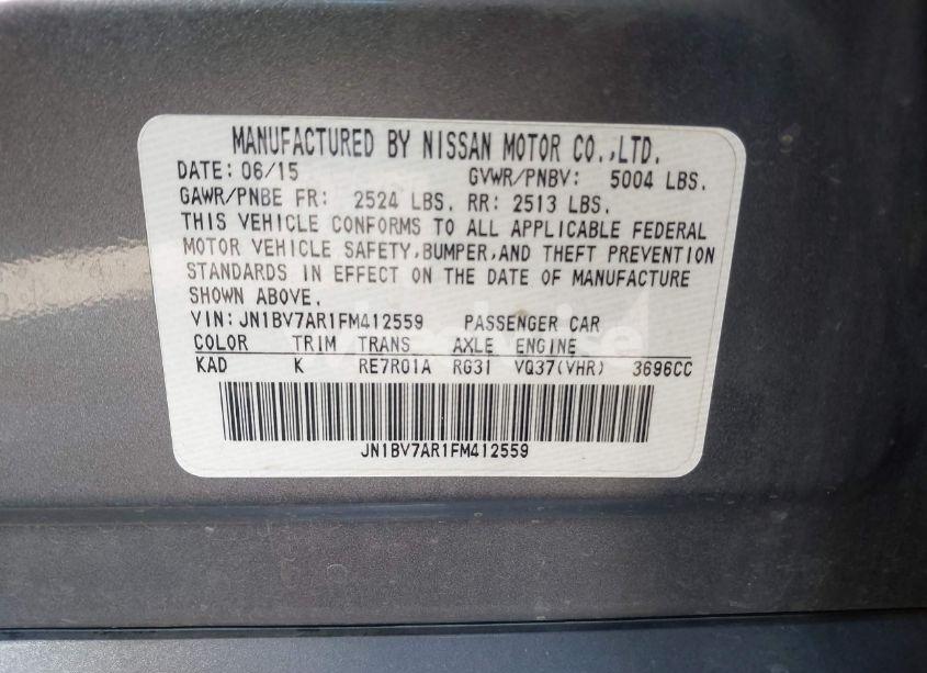 Photo 9 of 2015 Infiniti Q50 (VIN JN1BV7AR1FM412559)