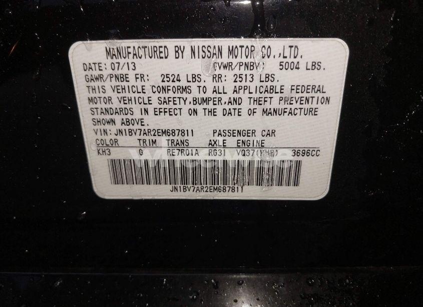 Photo 9 of 2014 Infiniti Q50 PREMIUM (VIN JN1BV7AR2EM687811)