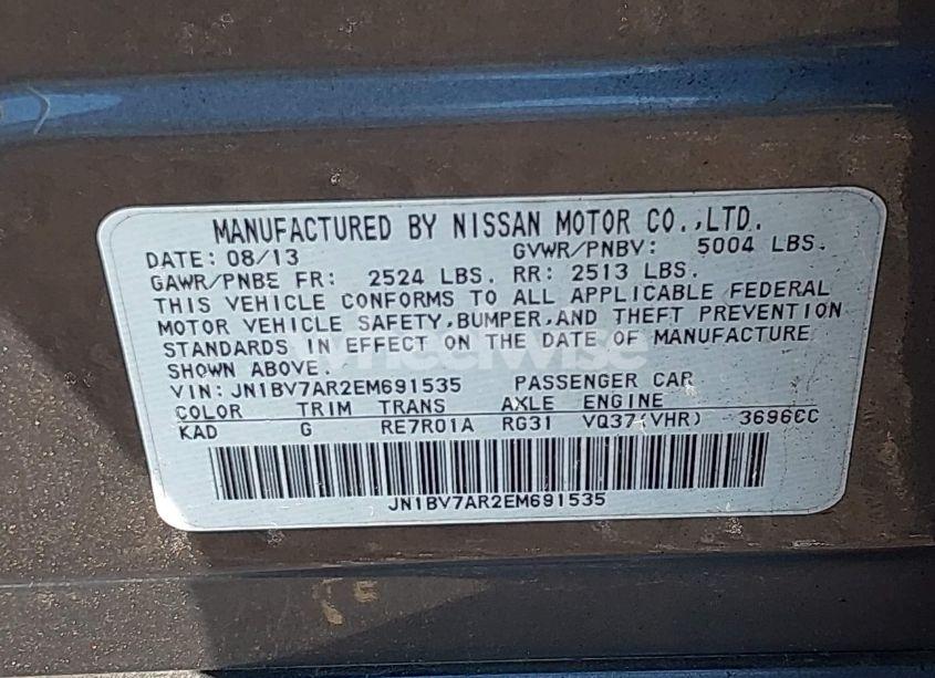 Photo 9 of 2014 Infiniti Q50 PREMIUM (VIN JN1BV7AR2EM691535)