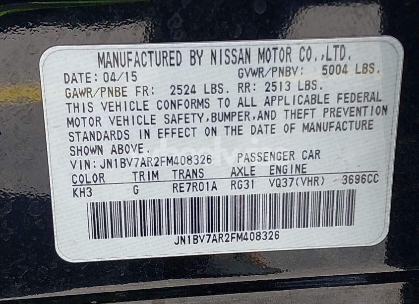 Photo 9 of 2015 Infiniti Q50 PREMIUM (VIN JN1BV7AR2FM408326)