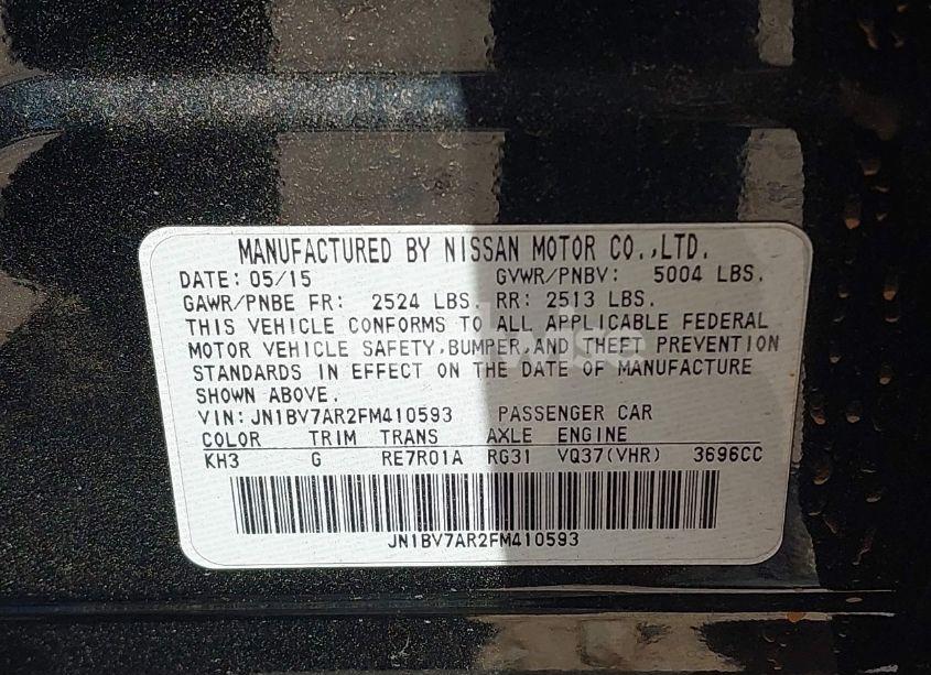 Photo 9 of 2015 Infiniti Q50 PREMIUM/SPORT (VIN JN1BV7AR2FM410593)