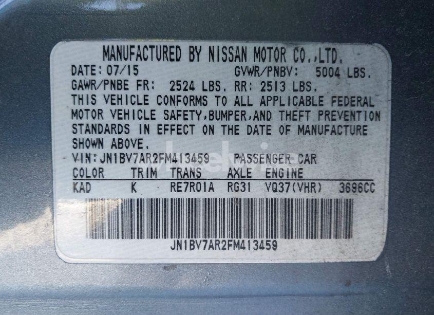 Photo 9 of 2015 Infiniti Q50 PREMIUM (VIN JN1BV7AR2FM413459)