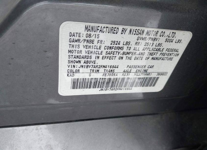 Photo 9 of 2015 Infiniti Q50 PREMIUM/SPORT (VIN JN1BV7AR2FM416944)