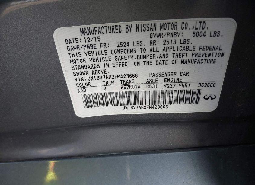 Photo 9 of 2015 Infiniti Q50 (VIN JN1BV7AR2FM423666)