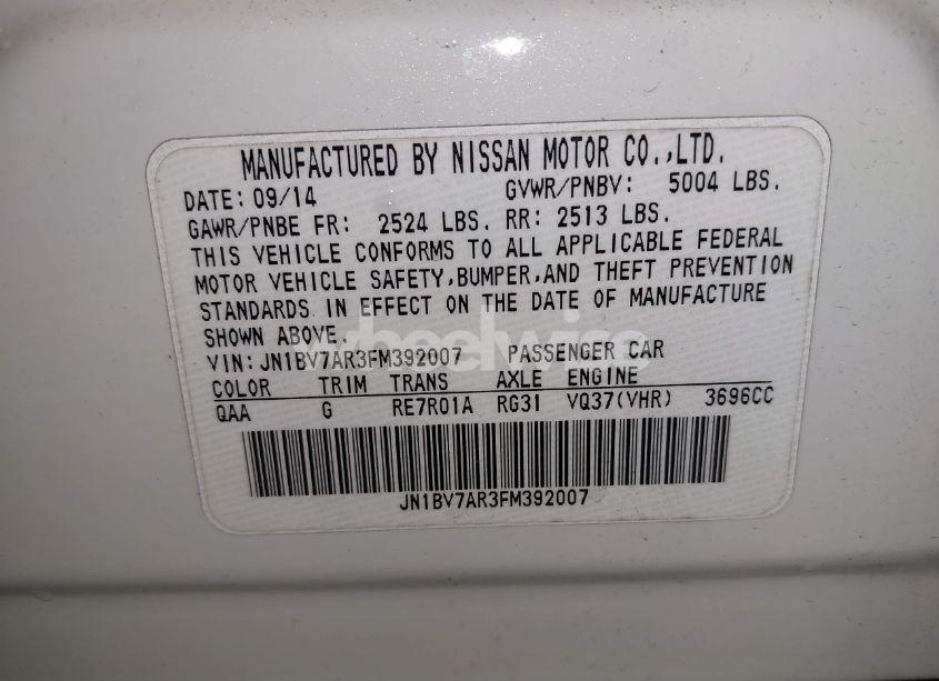 Photo 9 of 2015 Infiniti Q50 PREMIUM (VIN JN1BV7AR3FM392007)