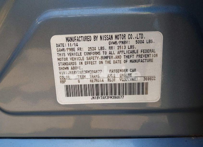 Photo 9 of 2015 Infiniti Q50 PREMIUM (VIN JN1BV7AR3FM394677)