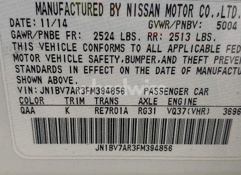 Photo 13 of 2015 Infiniti Q50 SPORT (VIN JN1BV7AR3FM394856)