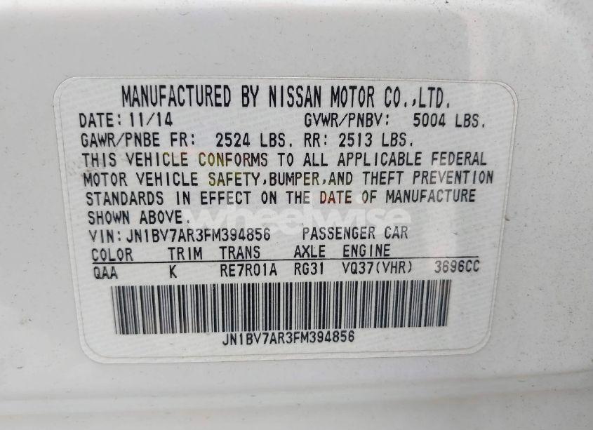 Photo 9 of 2015 Infiniti Q50 SPORT (VIN JN1BV7AR3FM394856)