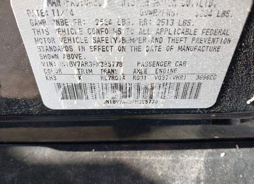 Photo 9 of 2015 Infiniti Q50 PREMIUM (VIN JN1BV7AR3FM395778)