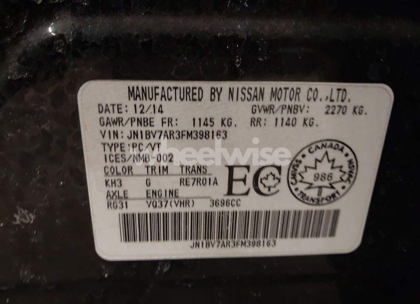 Photo 9 of 2015 Infiniti Q50 PREMIUM/SPORT (VIN JN1BV7AR3FM398163)