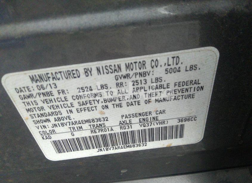 Photo 9 of 2014 Infiniti Q50 PREMIUM (VIN JN1BV7AR4EM683632)