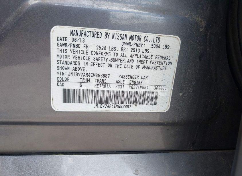 Photo 9 of 2014 Infiniti Q50 PREMIUM (VIN JN1BV7AR4EM683887)