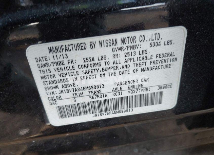 Photo 9 of 2014 Infiniti Q50 PREMIUM (VIN JN1BV7AR4EM699913)