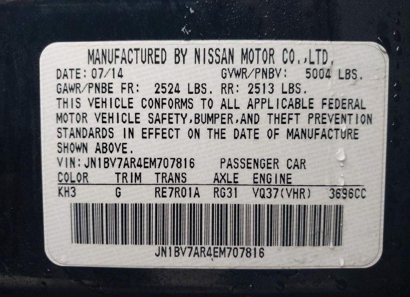 Photo 9 of 2014 Infiniti Q50 PREMIUM (VIN JN1BV7AR4EM707816)