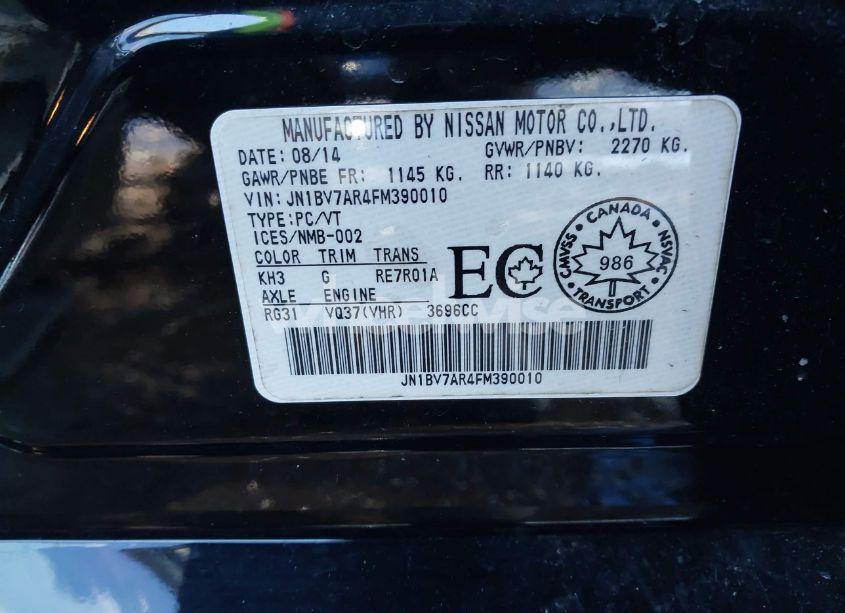 Photo 9 of 2015 Infiniti Q50 PREMIUM/SPORT (VIN JN1BV7AR4FM390010)