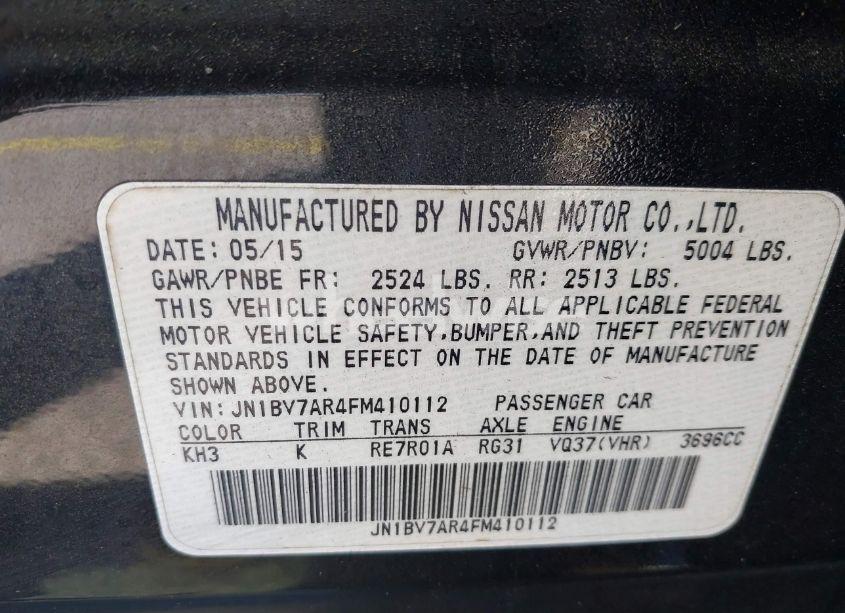 Photo 9 of 2015 Infiniti Q50 SPORT (VIN JN1BV7AR4FM410112)